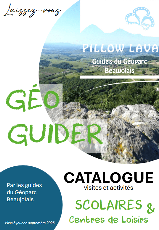 couverture catalogue sorties scolaire geoparc Beaujolais